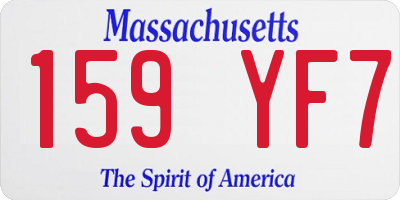 MA license plate 159YF7