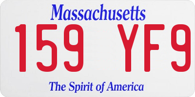 MA license plate 159YF9