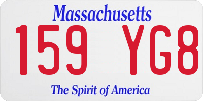MA license plate 159YG8