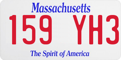 MA license plate 159YH3