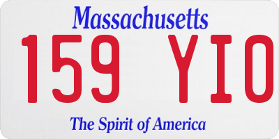 MA license plate 159YI0