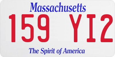 MA license plate 159YI2