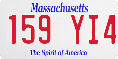 MA license plate 159YI4