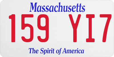 MA license plate 159YI7