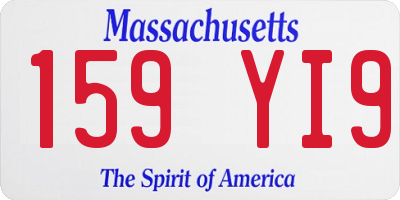MA license plate 159YI9