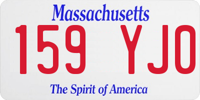 MA license plate 159YJ0