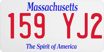MA license plate 159YJ2