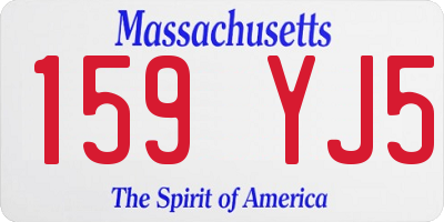 MA license plate 159YJ5