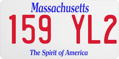 MA license plate 159YL2