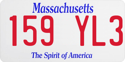 MA license plate 159YL3