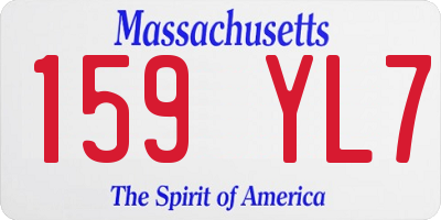 MA license plate 159YL7