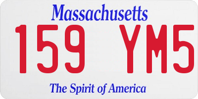 MA license plate 159YM5