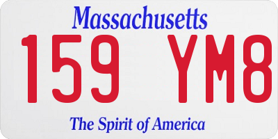 MA license plate 159YM8
