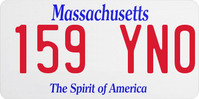 MA license plate 159YN0