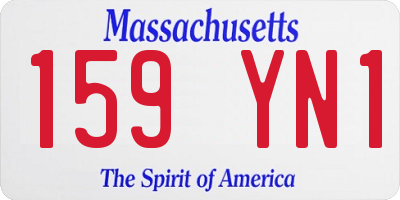 MA license plate 159YN1