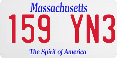 MA license plate 159YN3