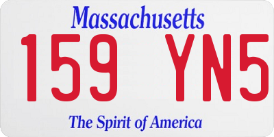 MA license plate 159YN5