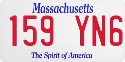 MA license plate 159YN6