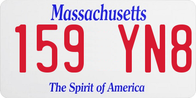 MA license plate 159YN8