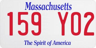 MA license plate 159YO2