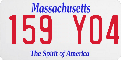 MA license plate 159YO4