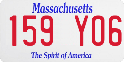 MA license plate 159YO6