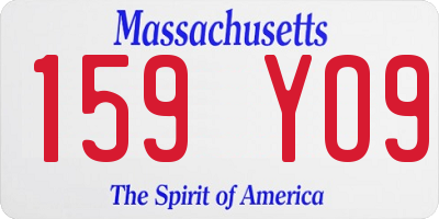 MA license plate 159YO9