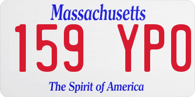 MA license plate 159YP0
