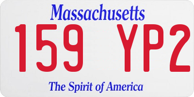 MA license plate 159YP2