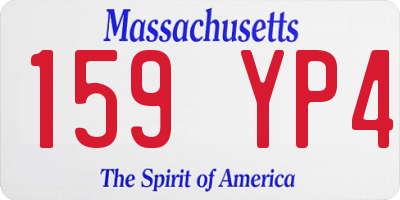 MA license plate 159YP4