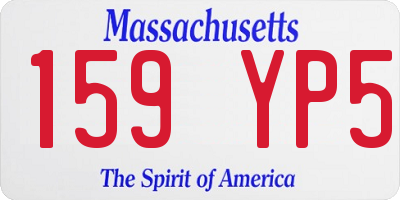MA license plate 159YP5