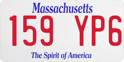 MA license plate 159YP6