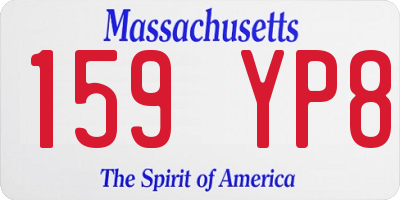 MA license plate 159YP8