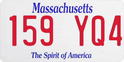 MA license plate 159YQ4