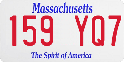 MA license plate 159YQ7