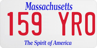 MA license plate 159YR0