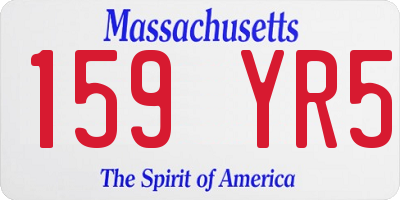 MA license plate 159YR5