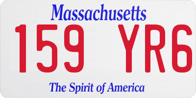 MA license plate 159YR6