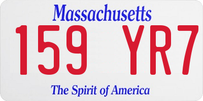 MA license plate 159YR7