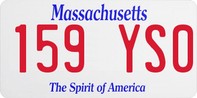 MA license plate 159YS0