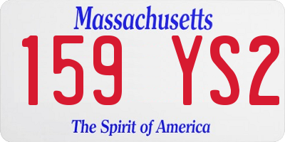 MA license plate 159YS2