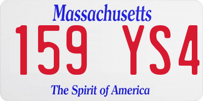 MA license plate 159YS4