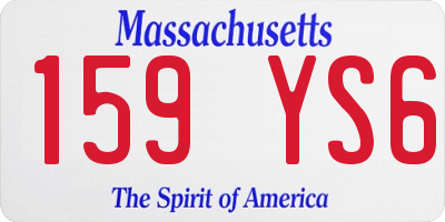 MA license plate 159YS6