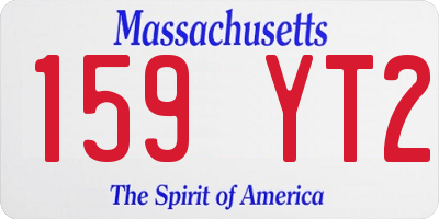 MA license plate 159YT2