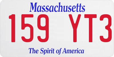 MA license plate 159YT3