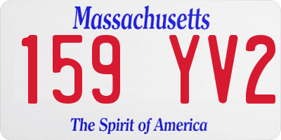 MA license plate 159YV2