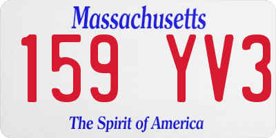 MA license plate 159YV3