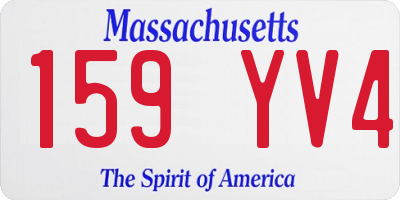 MA license plate 159YV4