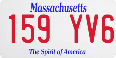 MA license plate 159YV6