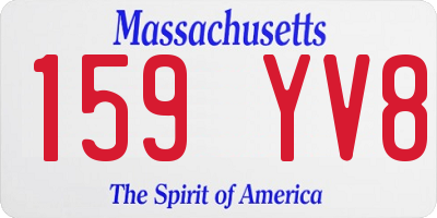 MA license plate 159YV8